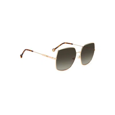 Carolina Herrera Her 0139/s Ddb-ha 60 Women's Sunglasses - Gold Frame, Brown Gradient Lenses In Black