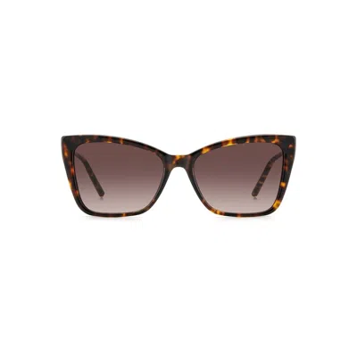 Carolina Herrera Her 0180/s 2ik/ha 57 Women's Sunglasses - Havana Gold Frame, Brown Gradient Lenses In Brown
