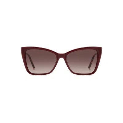 Carolina Herrera Brown Shaded Cat Eye Ladies Sunglasses Her 0180/s 06k3/ha 57 In Burgundy