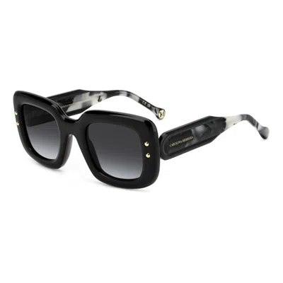 Carolina Herrera 49mm Small Gradient Rectangular Sunglasses In Black