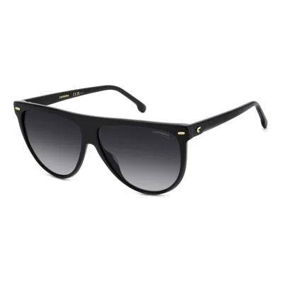 Carrera 3055/s 807/9o Unisex Aviator Sunglasses – Black Frame, Dark Grey Gradient Lenses In Black