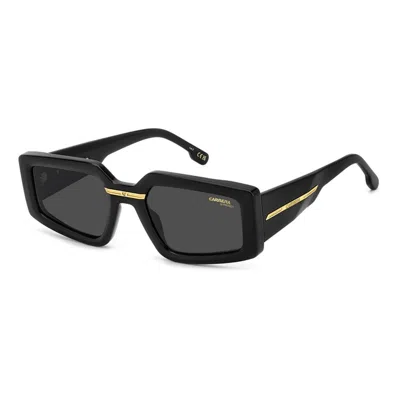Carrera Victory C 12/s 2m2/ir Women's Sunglasses - Black & Gold Frame, Grey Lenses In Black