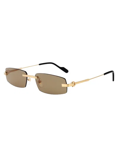 Cartier Ct0535s-003gold-gold-brown In Gold