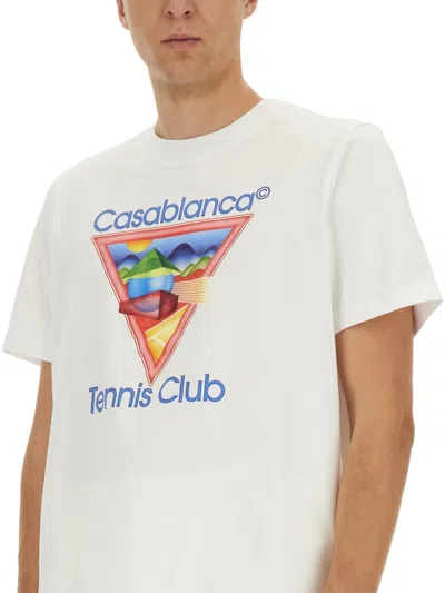 Casablanca Cotton Crew Neck T-shirt With Graphic Print