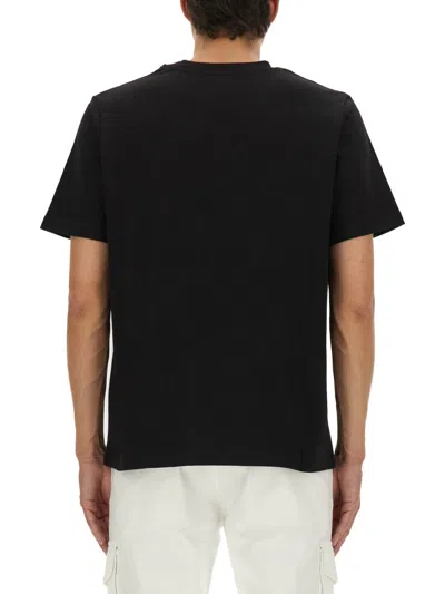 Casablanca Black Crewneck T-shirt With Logo On The Front In Cotton Man In Black