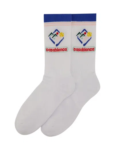Casablanca White Cotton Blend Socks