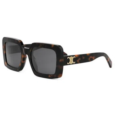 Celine Triomphe Acetate Square Sunglasses In Burgundy