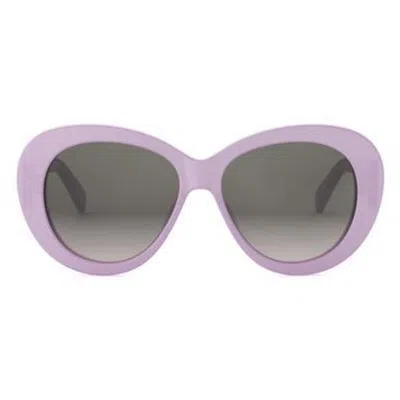 Celine Triomphe Logo Oval Acetate Sunglasses In Purple