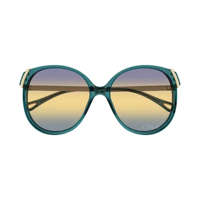 Chloé Round-frame Sunglasses In Blue