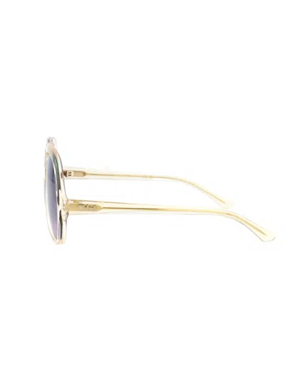 Chloé Yellow Recycled Acetate Sunglasses In Blue