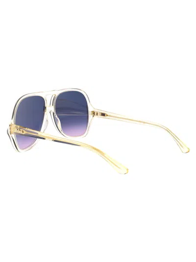 Chloé Yellow Recycled Acetate Sunglasses In Blue