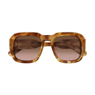 Chloé Occhiali Da Sole Rettangolari Avana In Brown