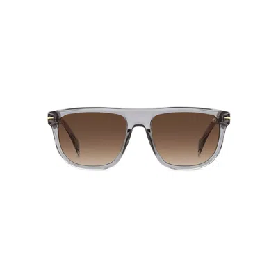 David Beckham Men's Acetate Square Sunglasses In Gray