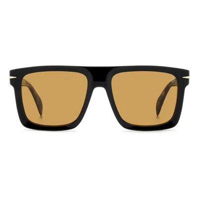 David Beckham Squared Sunglasses Db 7134/s Wr7 In Black