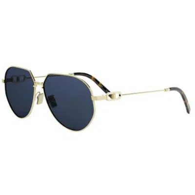 Dior Cd Link A1u Round-frame Silver-tone Sunglasses In Metallic