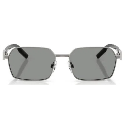 Dolce & Gabbana Dolce&gabbana 56mm Rectangular Sunglasses In Metallic