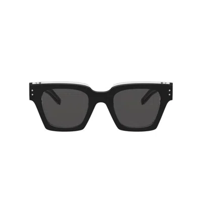 Dolce & Gabbana Sharped Rectangle-frame Sunglasses In Black