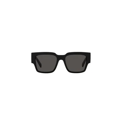 Dolce & Gabbana Square-frame Logo-print Sunglasses In Black