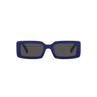 Dolce & Gabbana Logo-print Rectangle-frame Sunglasses In Blue