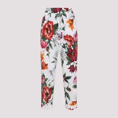Dolce & Gabbana Elasticated Waist Floral Print Trousers In Multi