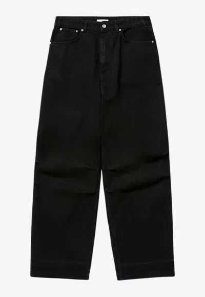 1989 Studio Trousers Denim With Belt Loops Five-pocket Style In Black