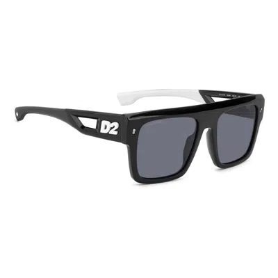 Dsquared2 Black Whte Polyamide Inj-gril. Sunglasses In Black