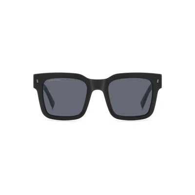Dsquared2 Matte Black Acetate Sunglasses In Blue