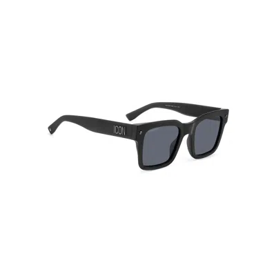 Dsquared2 Matte Black Acetate Sunglasses In Blue