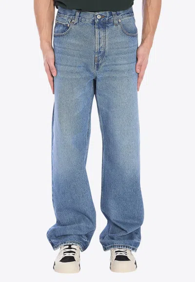 Jacquemus Straight-leg Trousers With Contrast Stitching