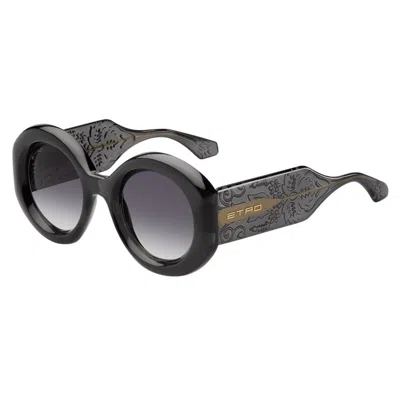 Etro Paisley Round-frame Sunglasses In Black