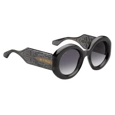 Etro Paisley Round-frame Sunglasses In Black