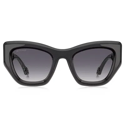 Etro 0017/s Kb7-9o Women's Cat-eye Sunglasses - Gray Frame, Gray Lenses In Black