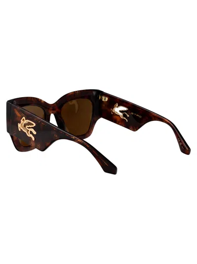 Etro Pattern Havana Acetate Sunglasses In Brown