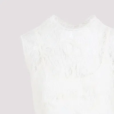Fabiana Filippi Sleeveless Silk Lace Top In White
