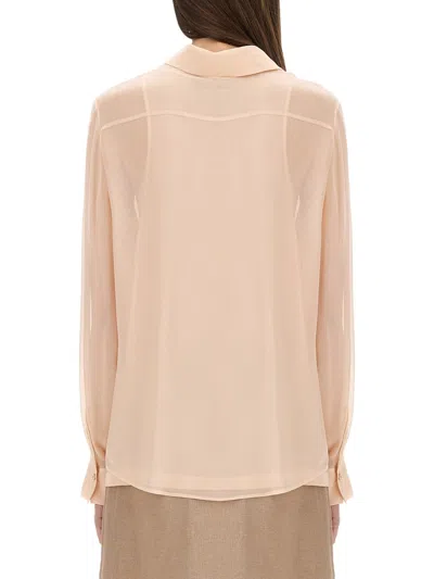 Fendi Georgette Top With Rhinestones And Sequins Embroidery In Multi