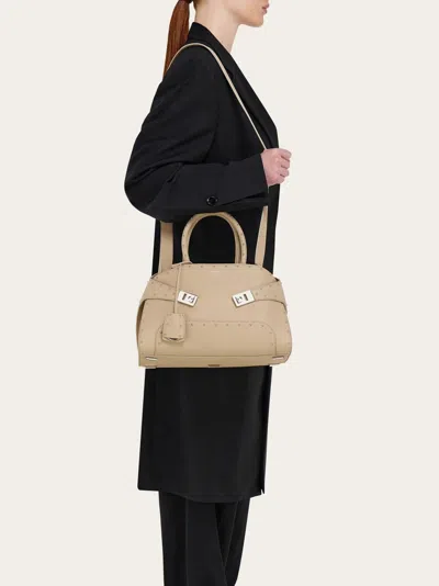 Ferragamo Large Hug Tote With Spike Embellished