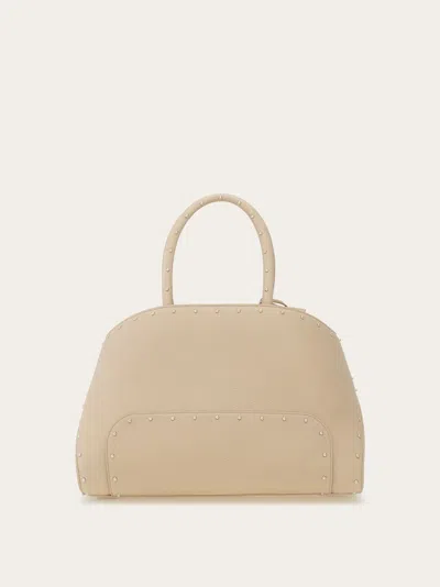 Ferragamo Large Hug Tote With Spike Embellished
