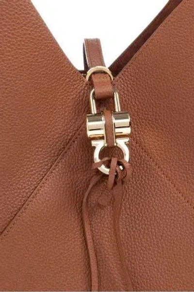 Ferragamo Medium V-shaped Leather Shoulder Bag