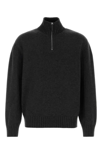 Ferragamo Cashmere Blend Sweater Ribbed Collar Cuffs Hem