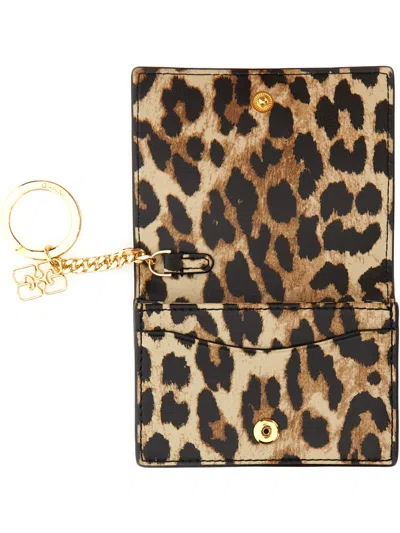 Ganni Bou Card Holder With Animal Motif