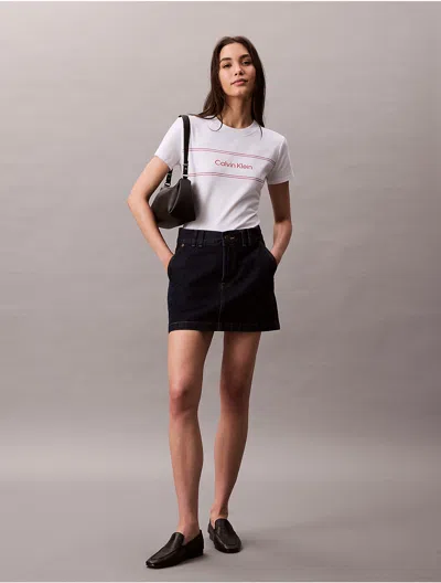 Calvin Klein Jeans Est.1978 Calvin Klein Women's Stripe Logo Graphic Slim T-shirt