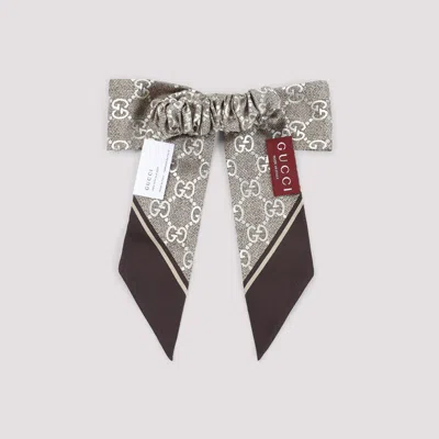 Gucci Gg Silk Jacquard Scrunchies In Neutral