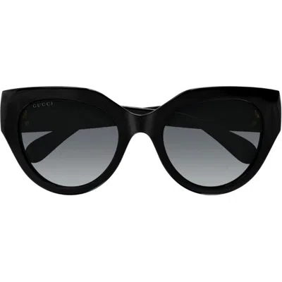 Gucci Gg1408s 001 Butterfly Sunglasses In Black
