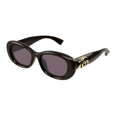 Gucci Black-black-grey Acetate Sunglasses In Black
