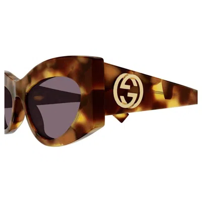 Gucci Havana-havana-violet Recycled Acetate Sunglasses In Brown