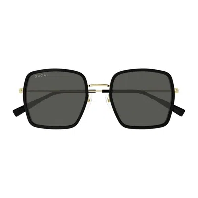 Gucci Square Frame Sunglasses Sunglasses In Black
