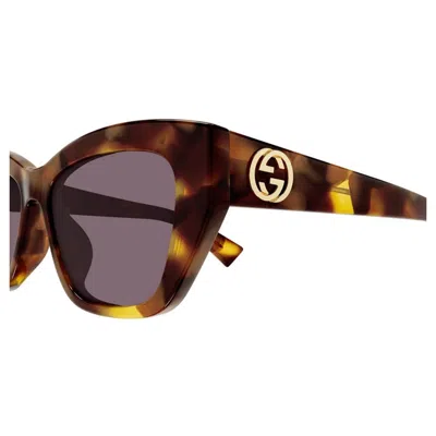 Gucci Havana-havana-violet Recycled Acetate Sunglasses In Brown