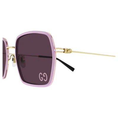Gucci Pink-gold-violet Acetate Sunglasses In Purple