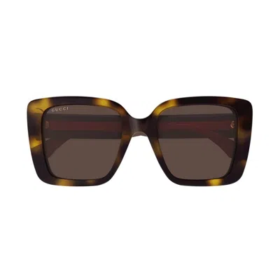 Gucci Eyewear Square Frame Sunglasses In Brown