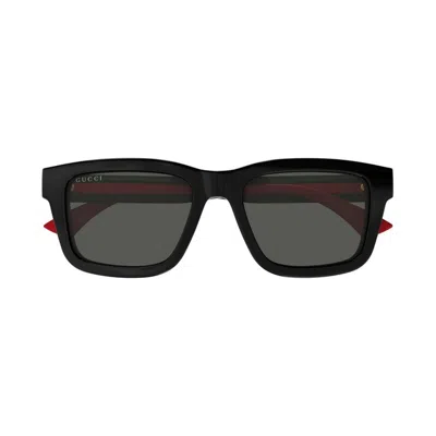 Gucci Black-green-grey Recycled Acetate Sunglasses In Black